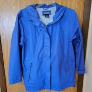 Lands End Hooded Raincoat Size L